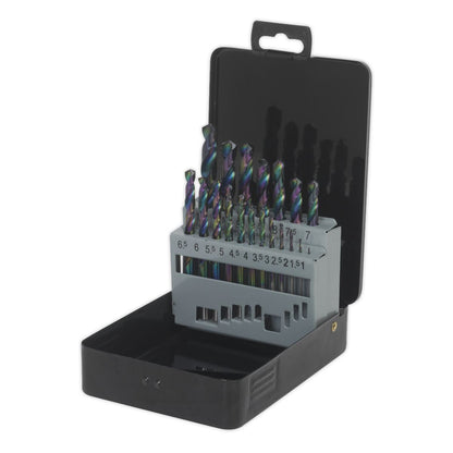 Siegen S0868 HSS Drill Bit Set 19pc Edge Ground Metric DIN 338 Siegen