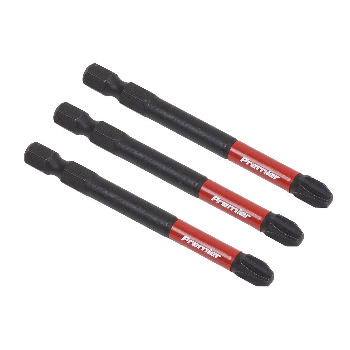 Sealey AK8256 Phillips #3 Impact Power Tool Bits 75mm - 3pc Sealey