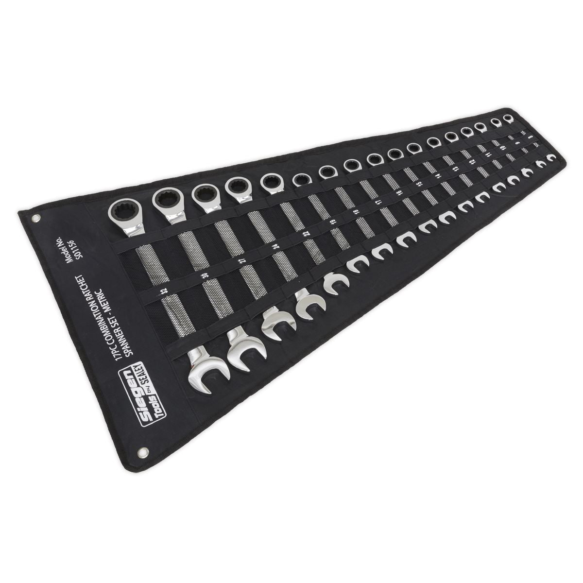 Siegen S01156 Combination Ratchet Spanner Set 17pc Metric Siegen