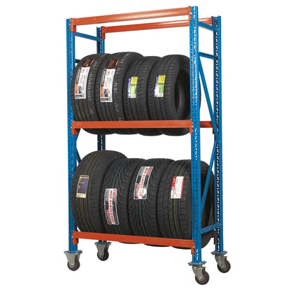 Sealey STR007 2-Level Mobile Tyre Rack 200kg Capacity Per Level Sealey