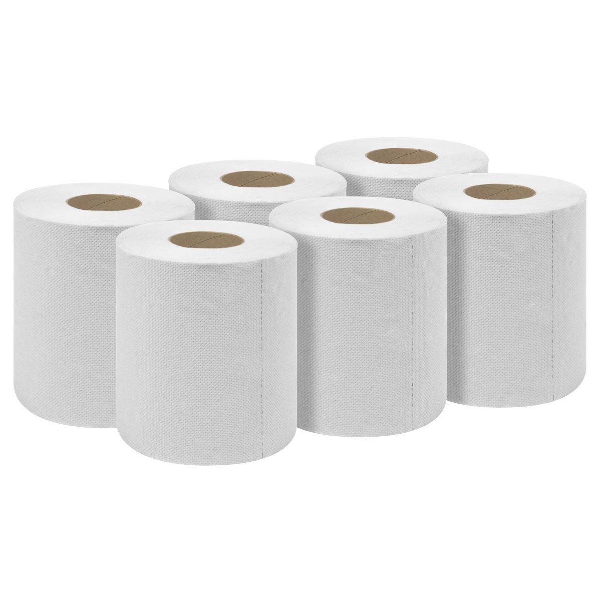 Sealey WHT60 White Embossed 2-Ply Paper Roll 60m - Pack of 6 Sealey
