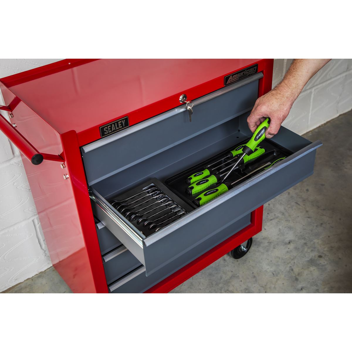 Sealey AP22505BB Rollcab 5 Drawer with Ball-Bearing Slides - Red/Grey Sealey