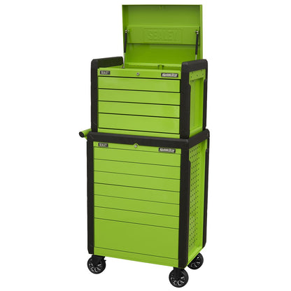 Sealey APPDSTACKG Topchest & Rollcab Combination 11 Drawer Push-To-Open - Green Sealey
