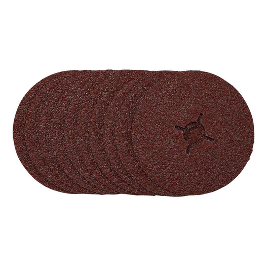 Draper 68618 Fibre Sanding Discs 125mm 24 Grit Pack of 10 Draper