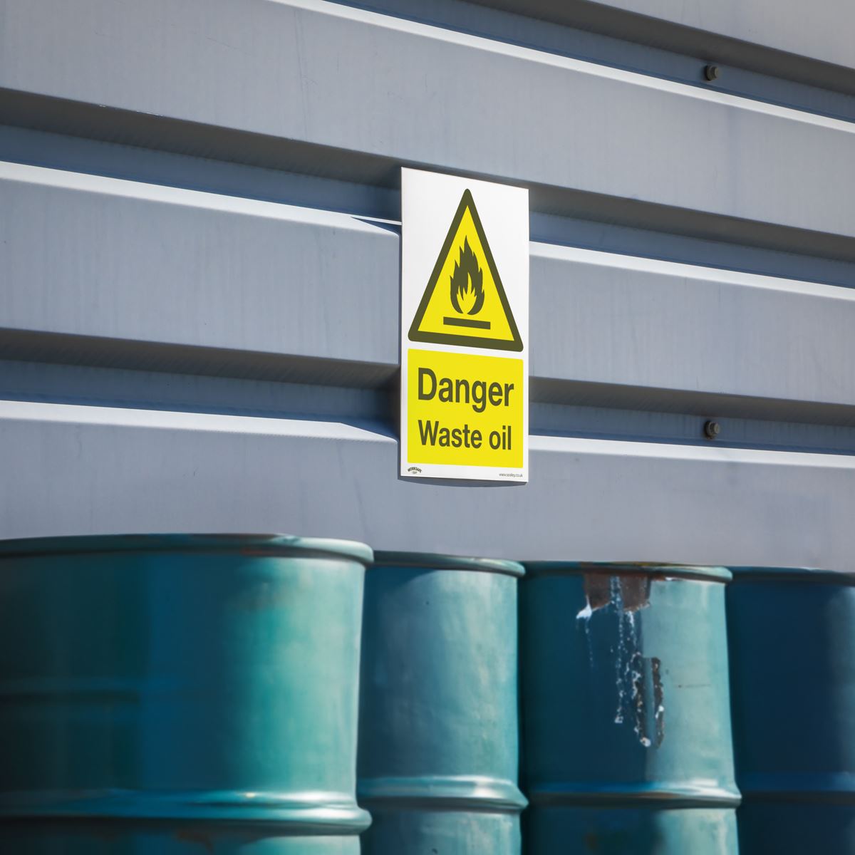 Sealey SS60V1 Warning Safety Sign - Danger Waste Oil - Self-Adhesive Vinyl Sealey