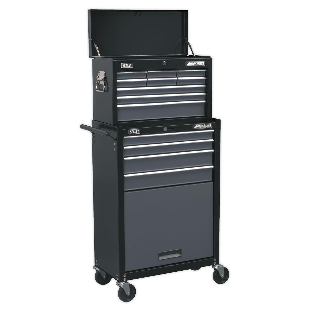 Sealey AP2513B Topchest & Rollcab Combination 13 Drawer with Ball-Bearing Slides - Black/Grey Sealey