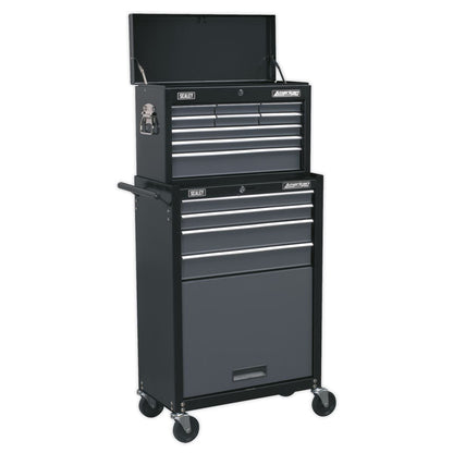 Sealey AP2513B Topchest & Rollcab Combination 13 Drawer with Ball-Bearing Slides - Black/Grey Sealey