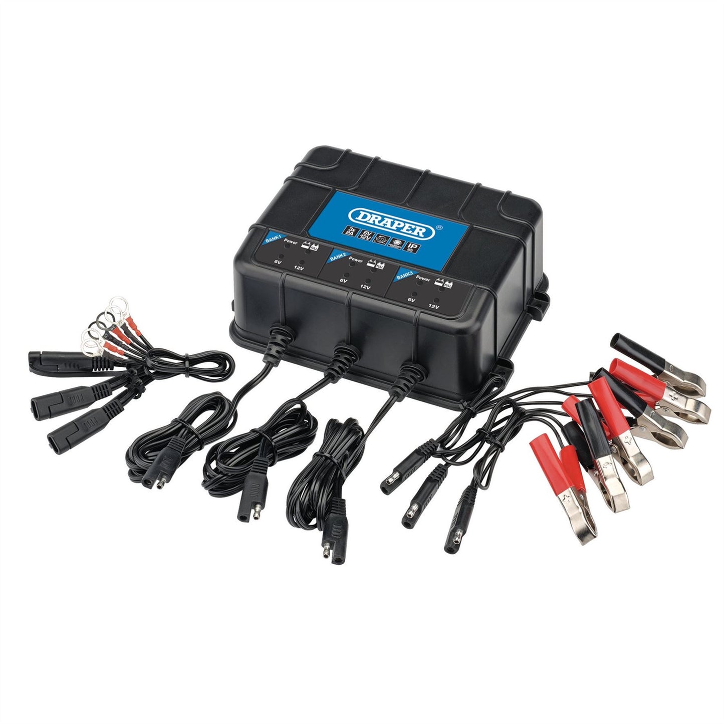 Draper 53172 6/12V 3 Bank Charger Station Draper