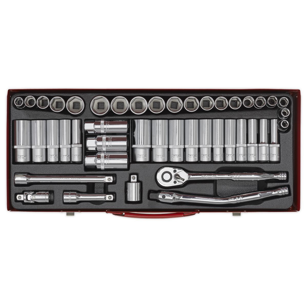Sealey AK692 Socket Set 45pc 3/8"Sq Drive 6pt WallDrive® - Metric/Imperial Sealey
