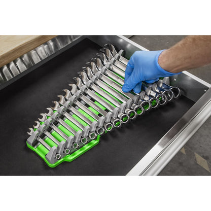 Sealey WR11HV Reversible Spanner Rack 16pc Hi-Vis Green Sealey
