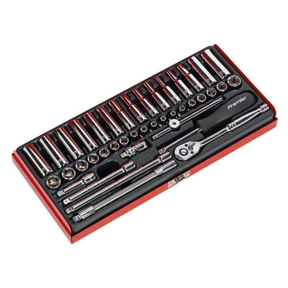 Sealey AK690 Socket Set 41pc 1/4"Sq Drive 6pt WallDrive® - Metric/Imperial Sealey