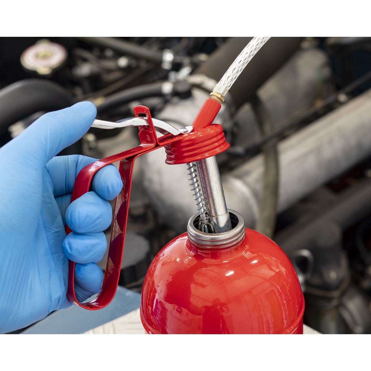 Sealey TP1000 Metal Oil Can Flexible Spout 1000ml Sealey