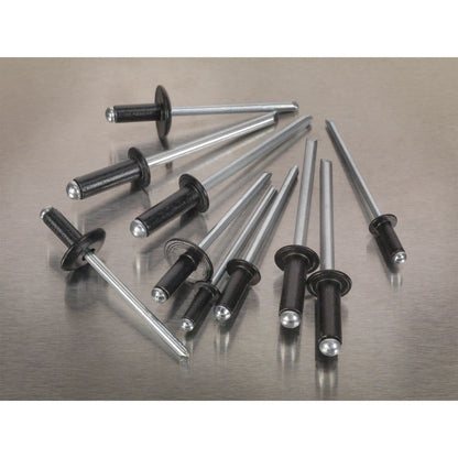 Sealey AB074BR Rivet Assortment 200pc Black Anodised Sealey