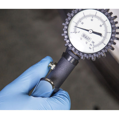 Sealey SA399 Tyre Inflator with Clip-On Connector Sealey