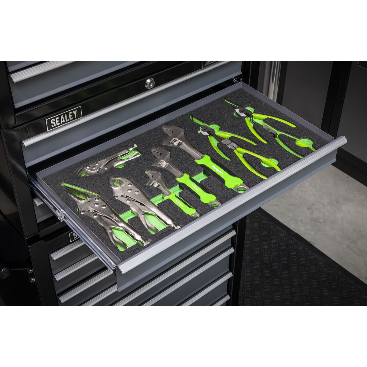 Siegen S01278 Tool Tray with Adjustable Wrench & Pliers Set 10pc Siegen