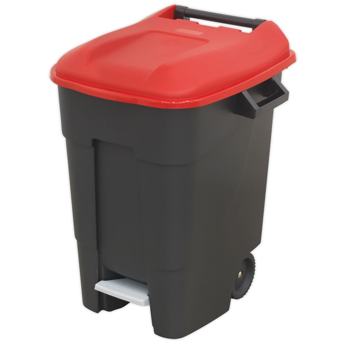 Sealey BM100PR Refuse/Wheelie Bin with Foot Pedal 100L - Red Sealey
