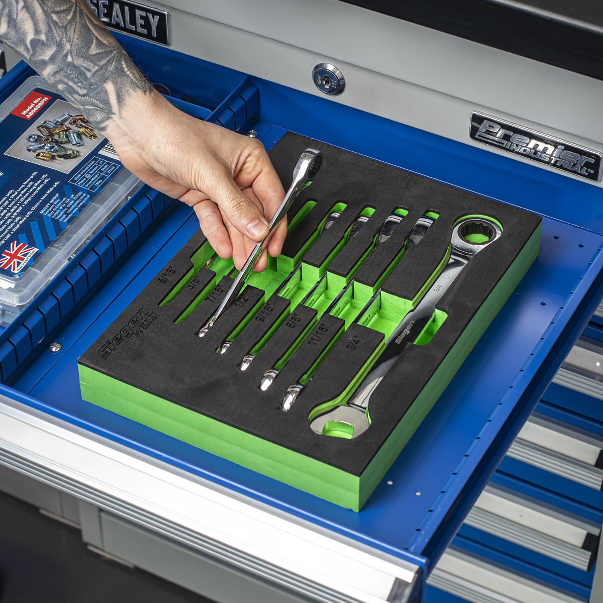 Siegen S0984 Combination Ratchet Spanner Set 8pc Imperial Siegen