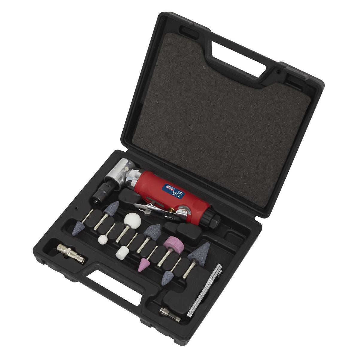 Sealey GSA675 Air Die Grinder 90° Angle Kit 15pc Sealey