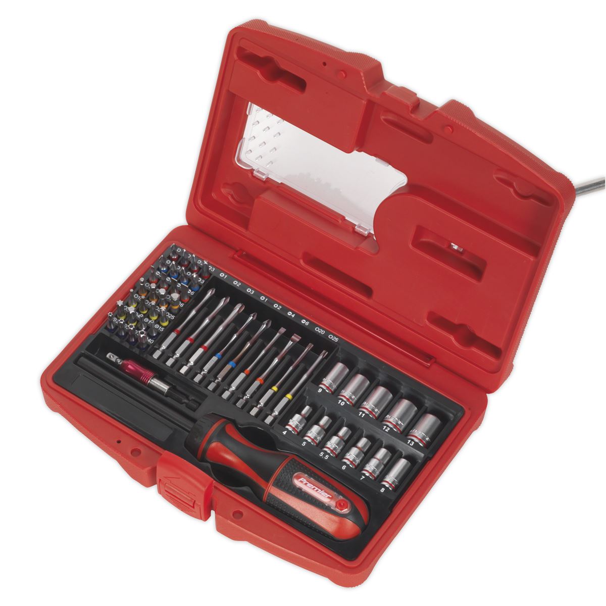 Sealey AK64903 Fine Tooth Ratchet Screwdriver & Accessory Set 51pc Sealey