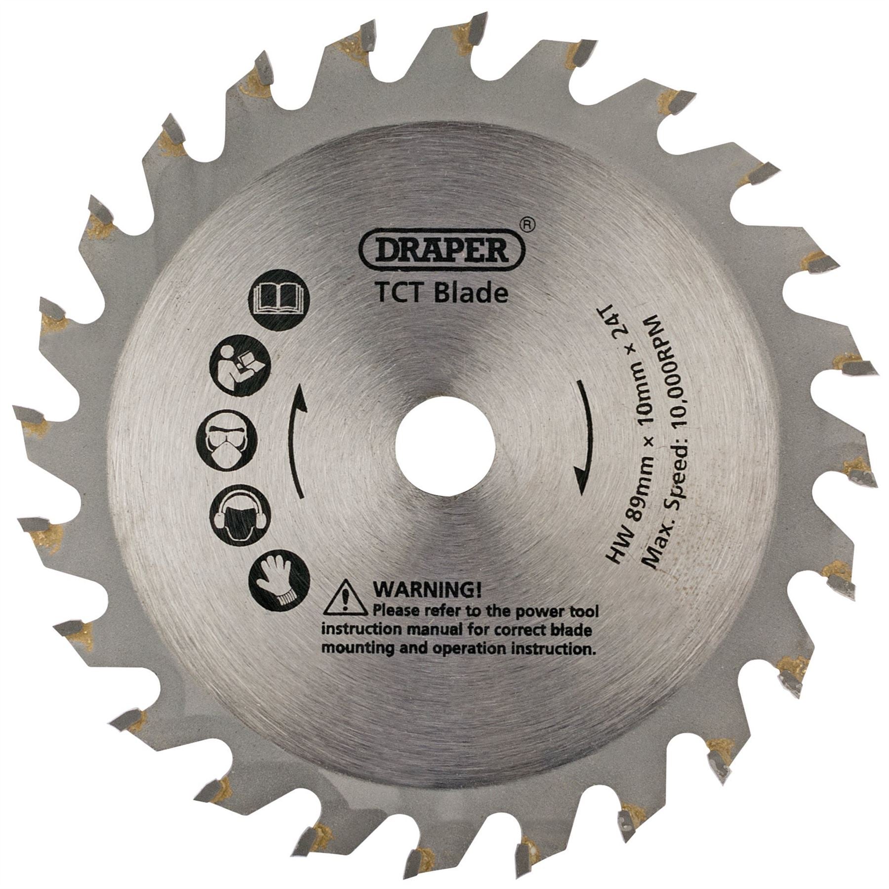Draper 25912 89mm TCT Blade for Storm Force® Mini Plunge Saw Draper