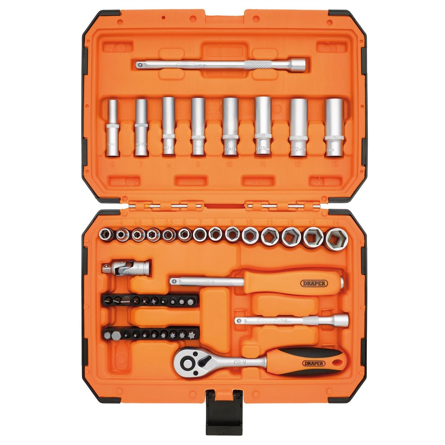 Draper 22109 HI-TORQ® 6 Point Socket Set 1/4" 47 Piece Draper