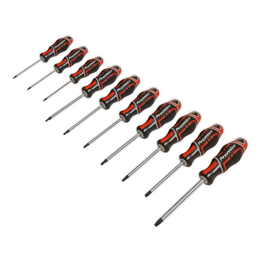Sealey AK4324 Screwdriver Set 10pc TRX-Star* GripMAX® - Red Sealey
