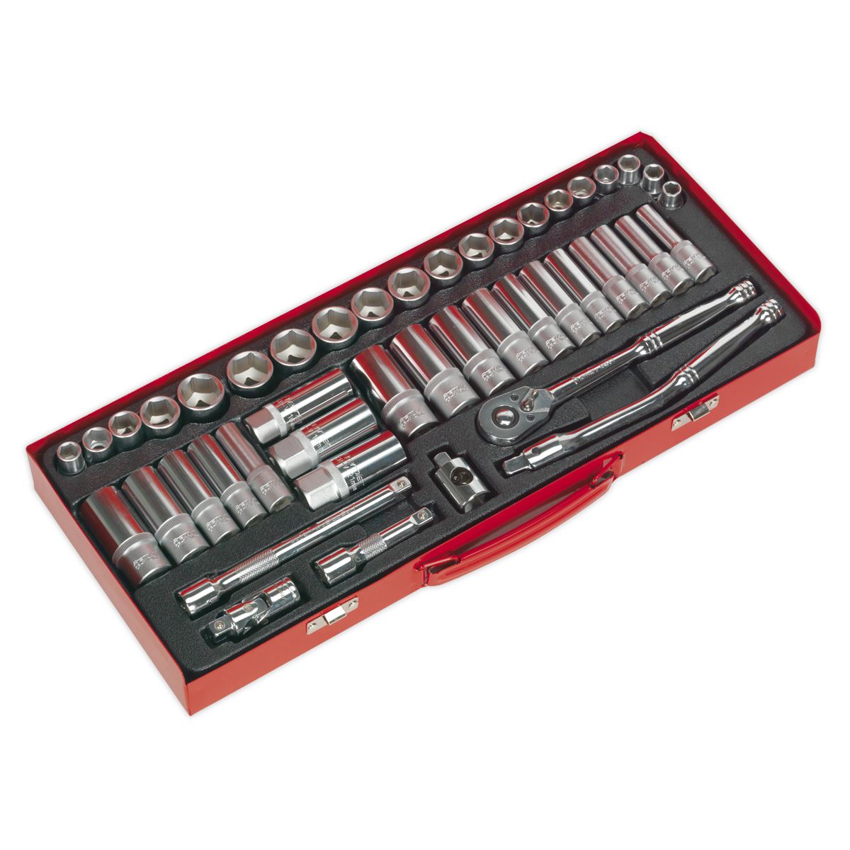 Sealey AK692 Socket Set 45pc 3/8"Sq Drive 6pt WallDrive® - Metric/Imperial Sealey