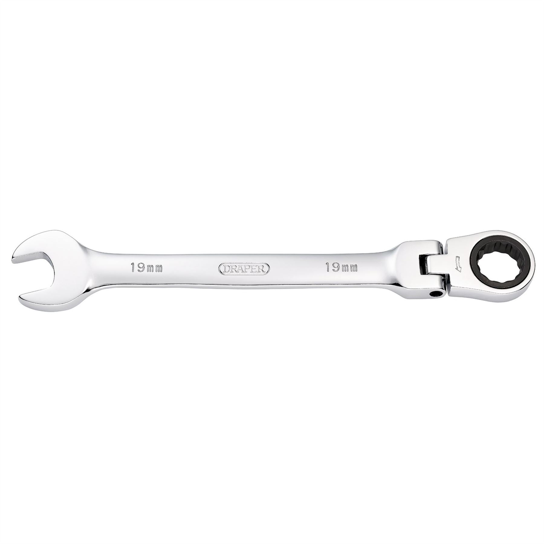 Draper 52021 HI-TORQ® Metric Flexible Head Ratcheting Combination Spanner 19mm Draper