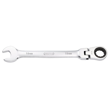 Draper 52021 HI-TORQ® Metric Flexible Head Ratcheting Combination Spanner 19mm Draper