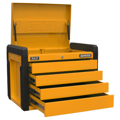 Sealey APPD4O 4-Drawer Push-to-Open Topchest with Ball-Bearing Slides - Orange Sealey