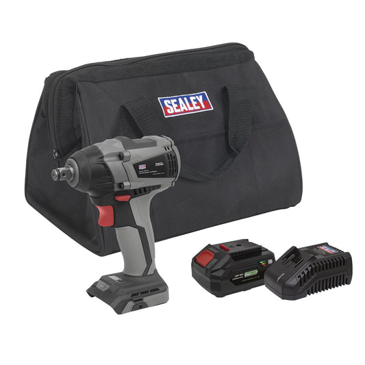 Sealey CP20VIWXKIT1 Brushless Impact Wrench Kit 1/2"Sq Drive 20V SV20 Series 350Nm 4Ah Sealey
