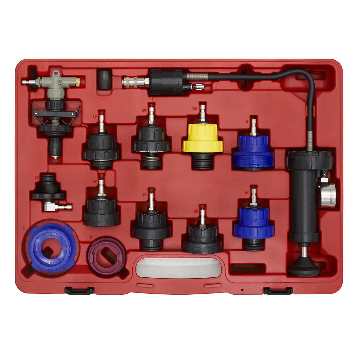 Sealey VS0014 Cooling System Pressure Test Kit 13pc Sealey