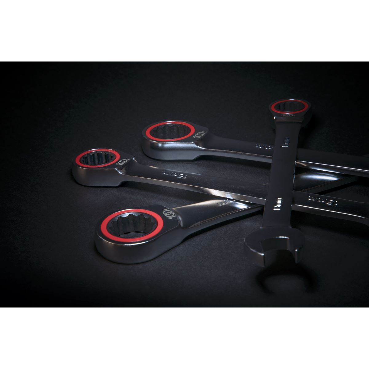 Sealey AK63941 Ratchet Combination Spanner Set 7pc Metric Premier Platinum Sealey