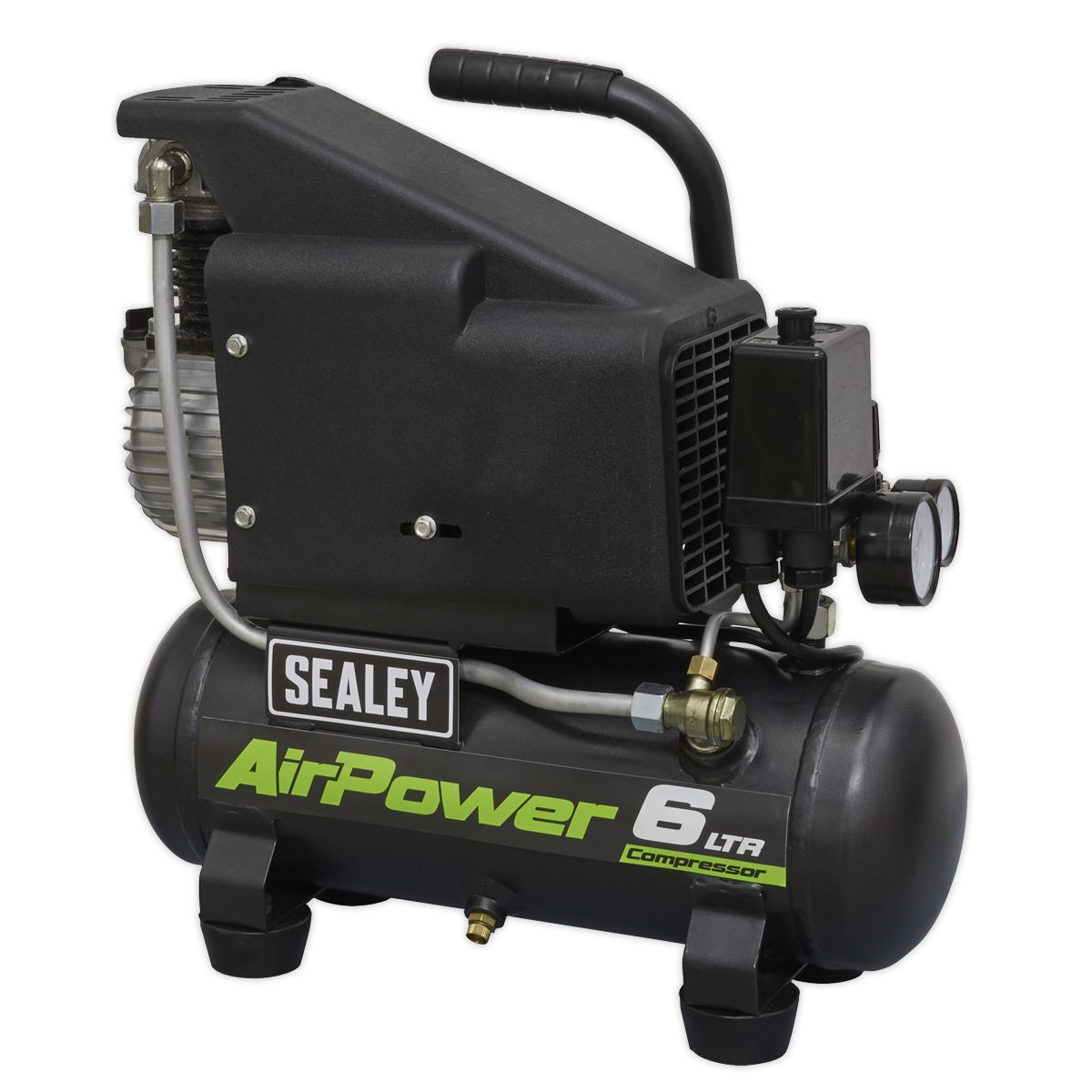 Sealey SAC0610E Air Compressor 6L Direct Drive 1hp Sealey