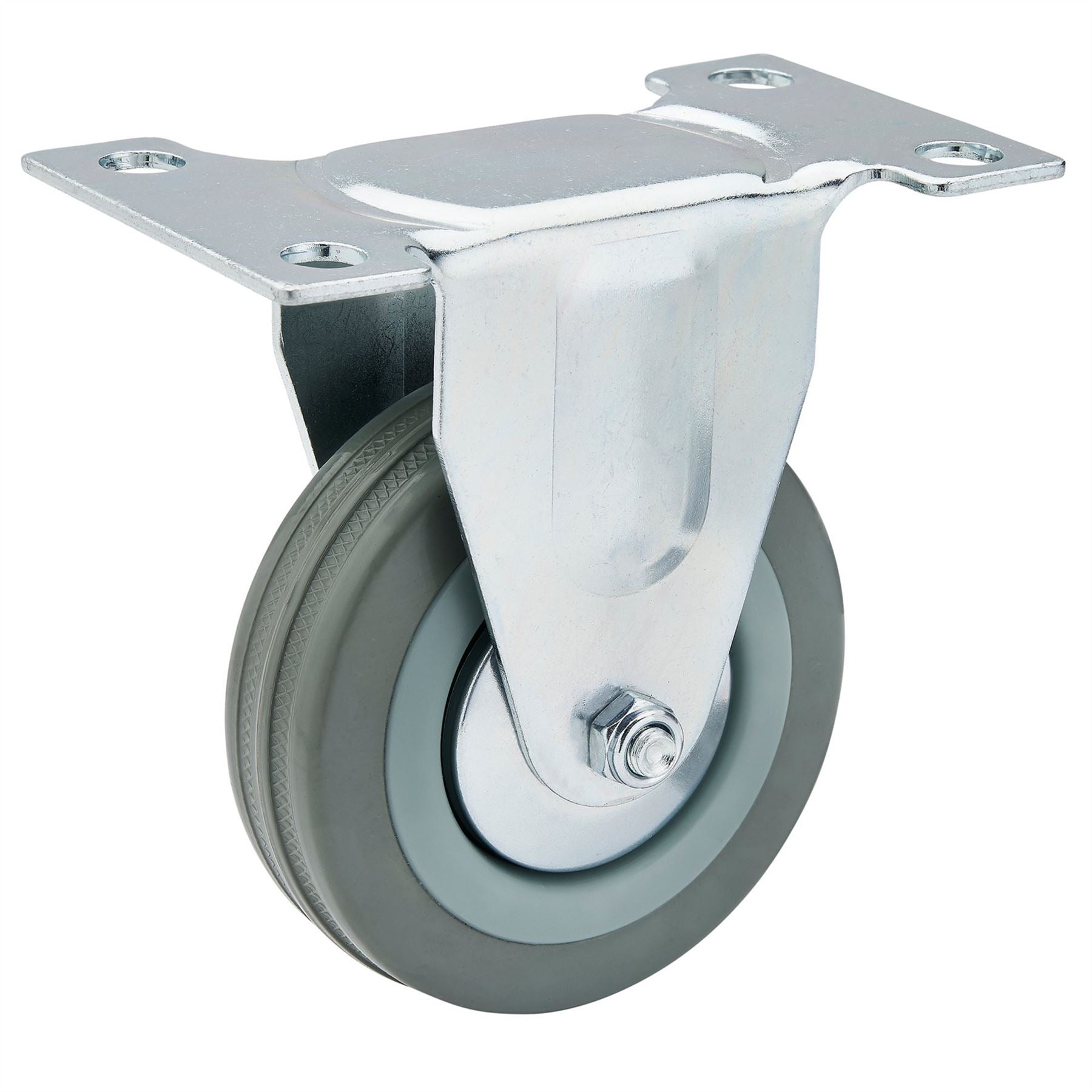 Draper 65477 Fixed Plate Fixing Rubber Castor 75mm Diameter S.W.L. 70kg Draper