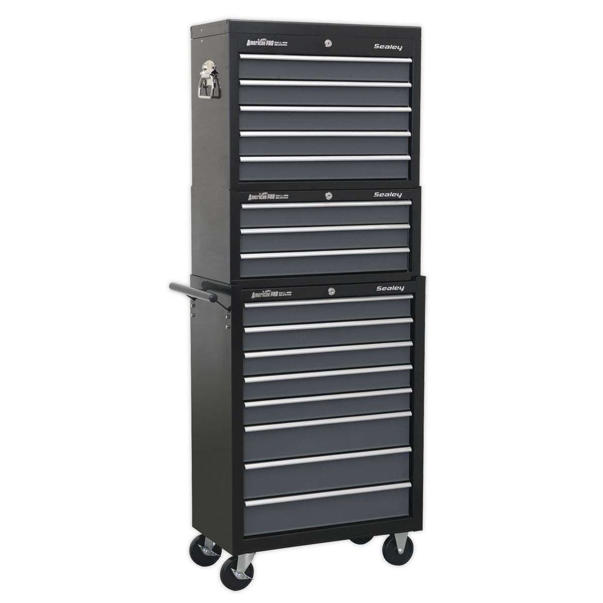 Sealey AP35STACK Tool Chest Combination 16 Drawer with Ball-Bearing Slides - Black/Grey Sealey