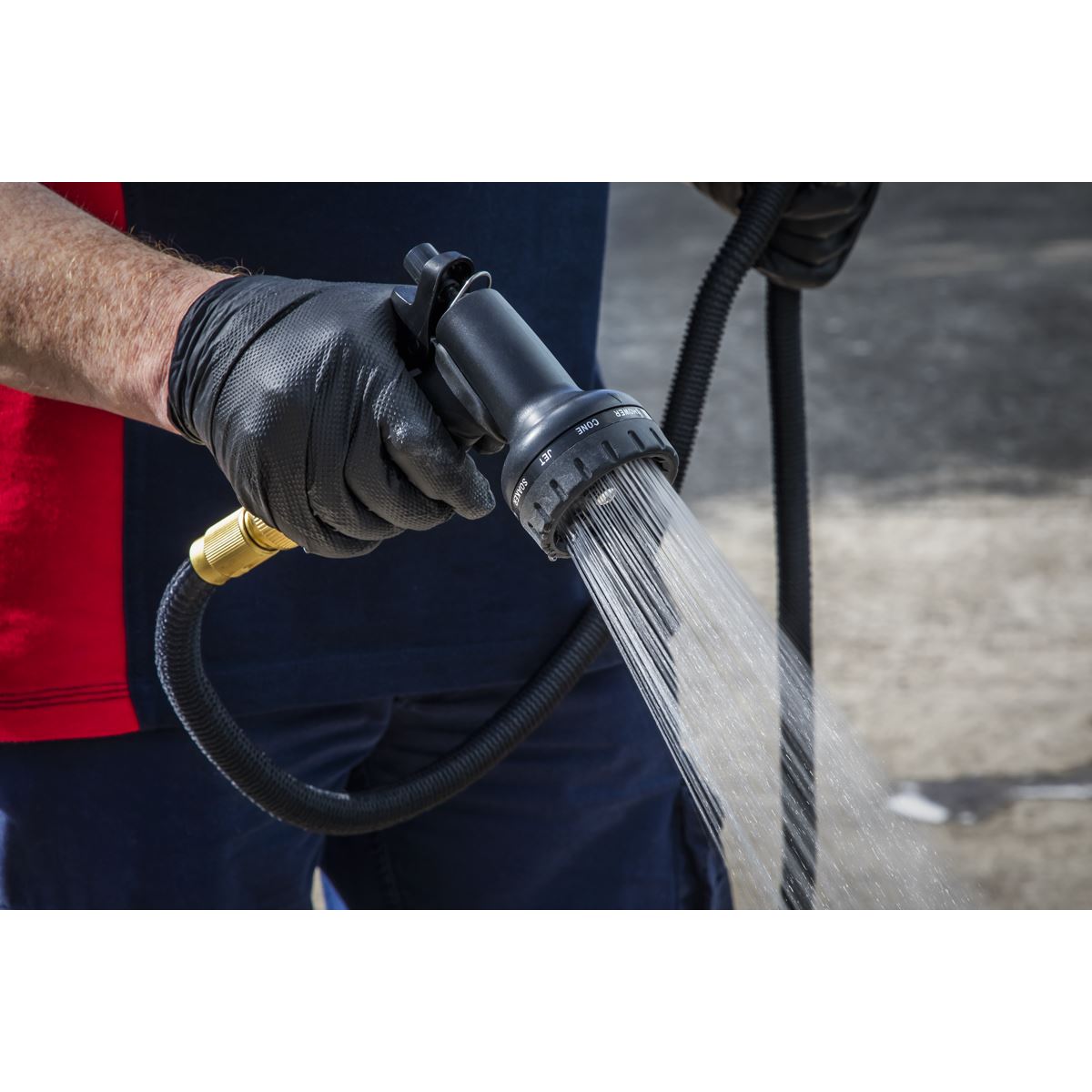 Sealey GH15E Ø17mm Expandable Garden Hose Black 15m Premium Sealey