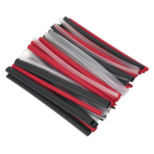 Sealey HSTAL72MC Heat Shrink Tubing Assortment 72pc Mixed Colours Adhesive Lined 200mm Sealey
