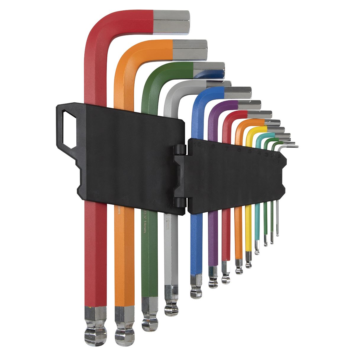 Sealey AK7192 Jumbo Ball-End Hex Key Set 13pc Colour-Coded Anti-Slip Sealey