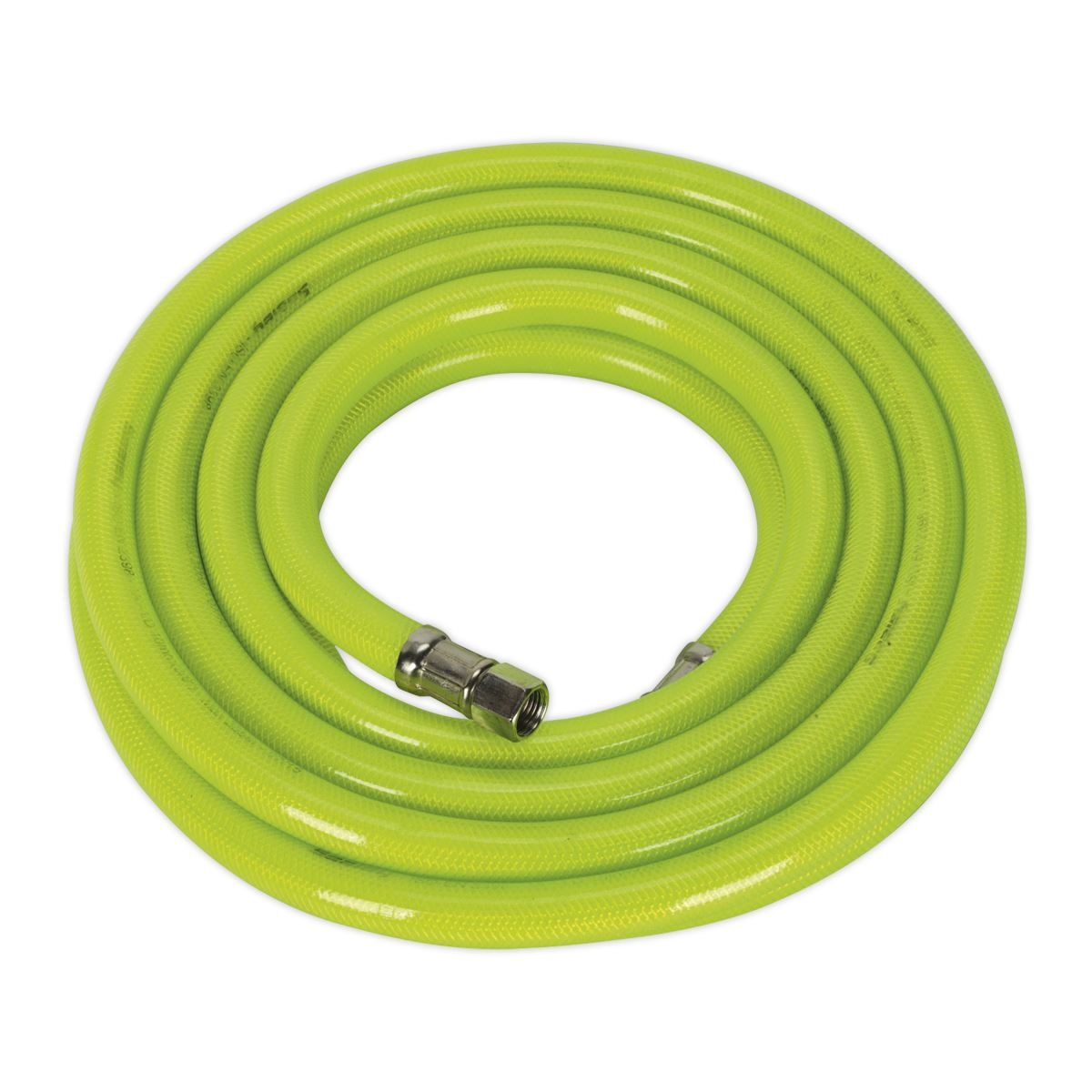 Sealey AHFC538 Air Hose High-Visibility 5m x Ø10mm with 1/4"BSP Unions Sealey