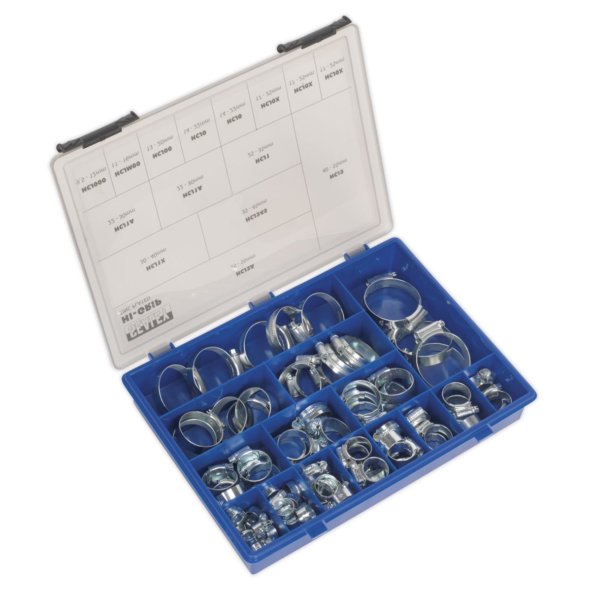 Sealey HCJ85AC HI-GRIP® Hose Clip Assortment 81pc Sizes Ø9.5-55mm Sealey