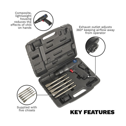Sealey SA614 Air Hammer Kit Composite Premier - Long Stroke Sealey