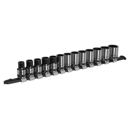 Sealey AK7994 Socket Set 13pc 1/2"Sq Drive Metric - Premier Black Sealey