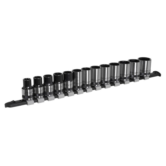 Sealey AK7994 Socket Set 13pc 1/2"Sq Drive Metric - Premier Black Sealey