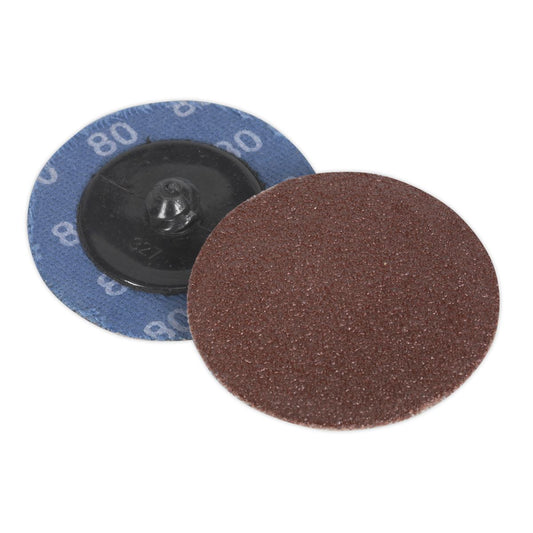 Sealey PTCQC5080 Quick-Change Sanding Disc Ø50mm 80Grit Pack of 10 Sealey