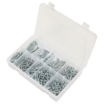 Sealey AB064STPP Self-Tapping Screw Assortment DIN 798CZ 305pc Pan Head Pozi Zinc Sealey