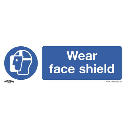 Sealey SS55P1 Mandatory Safety Sign - Wear Face Shield - Rigid Plastic Sealey