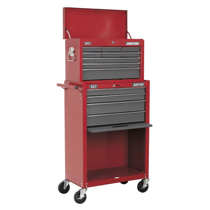 Sealey AP22513BB Topchest & Rollcab Combination 13 Drawer with Ball-Bearing Slides - Red/Grey Sealey