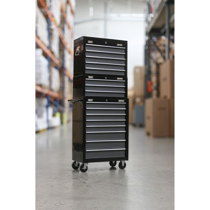 Sealey AP35STACK Tool Chest Combination 16 Drawer with Ball-Bearing Slides - Black/Grey Sealey
