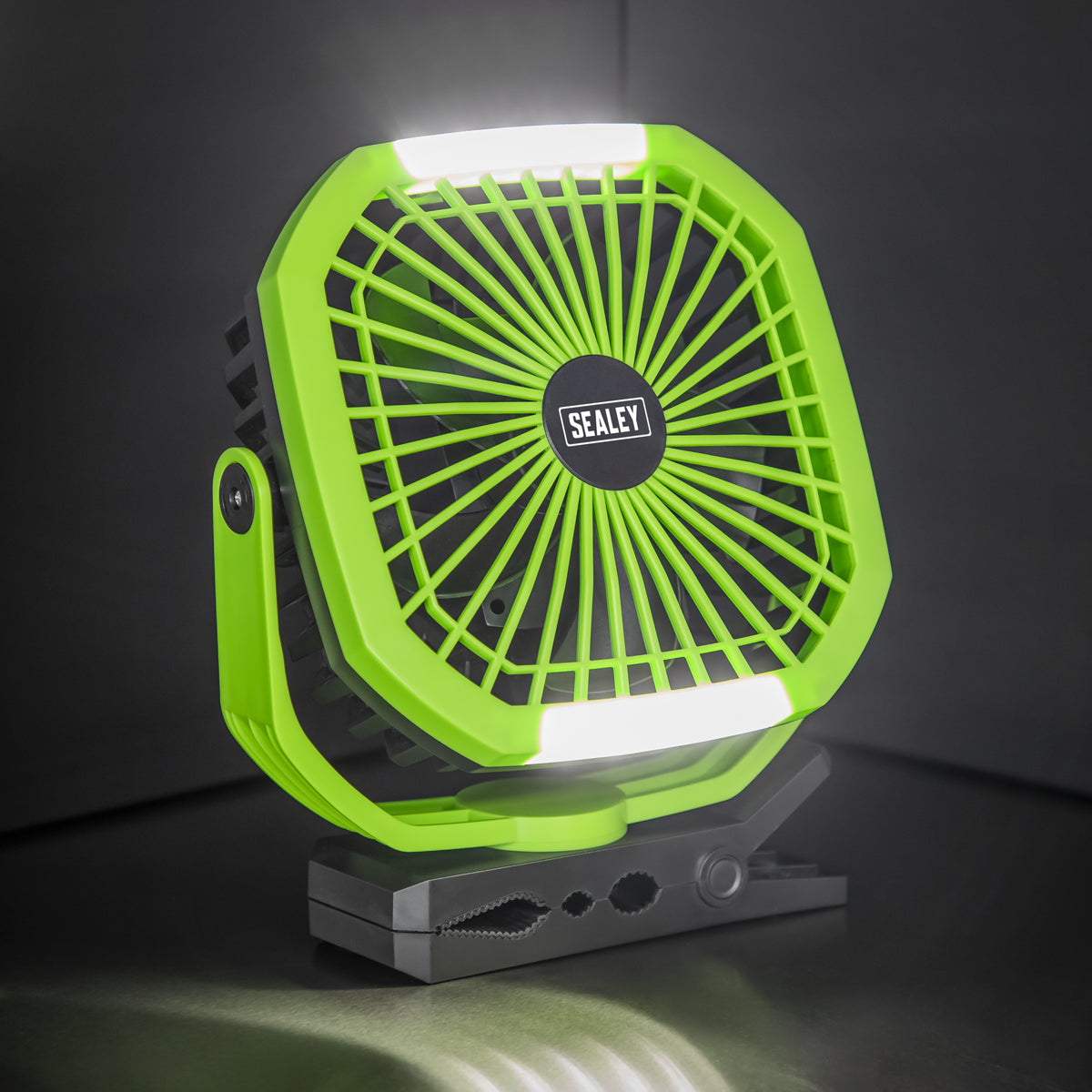 Sealey SCF8WL Portable Clip Fan with Worklight 8" 4 Speeds Sealey